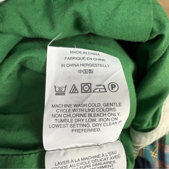 J. Crew High Waist Green and Blue Plaid Shorts, Cotton-Linen Blend, Size 12 - Picture 8 of 8